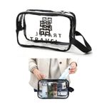 product_image_name-Generic-TRAVEL Toiletry Bag for Women Clear Travel Bags for Toiletries Portable PVC Large Clear Makeup Cosmetic Toiletry Organizer Bag Waterproof Transparent Small Clear Handbag for Women - Black-1