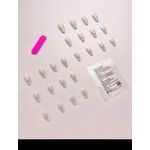 product_image_name-Generic-24 قطعة من الأظافر اللاصقة الفرنسية على شكل لوز - أطراف أظافر زائفة بيضاء كاملة الغطاء مع جل جيلي ومبرد أظافر، أظافر أكريليك موضة للنساء والفتيات-2