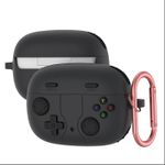 جراب متوافق مع JBL Wave 200 TWS/Vibe Beam، جراب حماية من السيليكون TPU كرتوني لطيف مع علاقة مفاتيح للأولاد والبنات والرجال والنساء - أسود