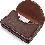 product_image_name-Generic-Faux Leather Business Card Holder - Magnetic Closure Card Wallet - Coffee Brown-4