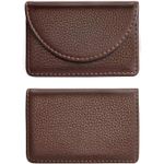 product_image_name-Generic-Faux Leather Business Card Holder - Magnetic Closure Card Wallet - Coffee Brown-5