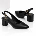 Generic Slingback Pointed Heels   -Black