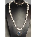 product_image_name-Generic-عقد من حجر العقيق و العقيق السليماني ودلاية  معدن وحجرية -من مليكة للاكسسوارات-ابيض في رمادى-2