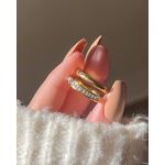 product_image_name-Generic-خ,خاتم خطوبة طقم خاتم "توينز" نسائي ذهبي قطعتين - محفور بشعار كارتييه ومرصع بالفصوص-4