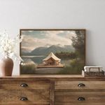 product_image_name-Home Gallery-موقع تخييم فاخر مع لوحة جدارية رائعة مؤطرة بجبل البحيرة 60 * 40-4