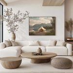 product_image_name-Home Gallery-موقع تخييم فاخر مع لوحة جدارية رائعة مؤطرة بجبل البحيرة 60 * 40-6