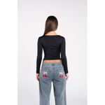 OUTDATED Asymmetrical V Neck Long Sleeve - Black - image 3