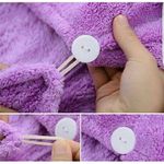 product_image_name-Generic-منشفة شعر للاستحمام مزودة بأزرار - لون أزرق - قطعة واحدة-4