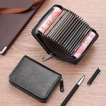 product_image_name-General-Smart Leather Mini Wallet – RFID Blocking Leather Card Holder for Men & Women- Stylish, Compact & Secure (Brown)-4