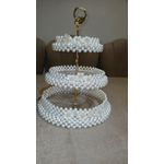 product_image_name-Generic-شيالة كحك دائرية هاند ميد من خرز لؤلؤ أوف وايت فاخر بلمعان ثابت – يد معدن ذهبي تصميم ورقة أنيق  قطعة راقية وفريدة للعرايس والأعياد-8