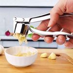 Stainless Steel Garlic Press - Rust-Resistant Silver