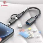 product_image_name-Earldom-ET-OT109CL USB 3.0 2-In-1 OTG Cable Adapter for USB-C & 8-Pin – Plug & Play-2