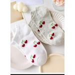 product_image_name-Generic-Set of 5 Women’s Ankle Socks – Cherry Blossom Pattern – Attractive Random Colors – Suitable for All Seasons and Daily Wear-3