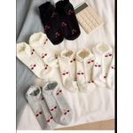 product_image_name-Generic-Set of 5 Women’s Ankle Socks – Cherry Blossom Pattern – Attractive Random Colors – Suitable for All Seasons and Daily Wear-4