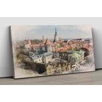 product_image_name-Generic-لوحة جدارية من القماش ، صورة مجردة مؤطرة للمدينة القديمة في الصيف ، إستونيا 120x80 سم-1