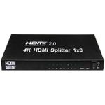 موزع اتش دي ام اي مع مضخم - من 1 مدخل و8 مخارج، فل اتش دي، 2 كيه 4 كيه، بتقنية الابعاد الثلاثية