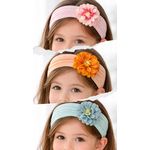 product_image_name-Generic-طقم بندانا بناتي مزينة بالزهور – 3 قطع (وردي، خوخي، أزرق فاتح)-1