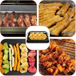 product_image_name-Generic-طقم من قطعتين مكون من صينية خبز وقلاية هوائية للفرن من النحاس مقاومة للالتصاق مع سلة شبكية للبطاطس المقلية امن للاستخدام في الميكروويف من بيبرو - لون اسود - بطول 13 بوصة * عرض 9 بوصة-5