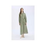 product_image_name-Defacto-Woman Shirt Neck Shirt Dress Long Sleeve Woven Dress - Green-2