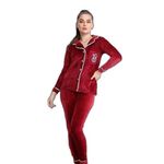 product_image_name-Generic-سروال بيجاما شتوي مزود بأزرار للنساء من فيكتوريا سيكريت - لون بورغندي-1