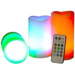 شموع LED المتغيرة الألوان مع جهاز التحكم عن بعد