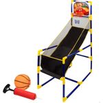 Basketball Game Set Shooting Stand With Hoop, Mini Ball and Pump, 45.5x89x132CM