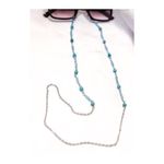 سلسلة نظارات جميلة من خرز الفيروز مع خرز فضي