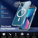 product_image_name-Generic-جراب مغناطيسي 5 في 1 لهاتف آيفون 13 مع قطعتين من الزجاج المقوى وقطعتين لحماية الكاميرا، متوافق مع جراب MagSafe الخلفي المضاد للخدش، جراب TPU مغناطيسي مقاوم للصدمات، جراب 6.1 بوصة (شفاف)-2