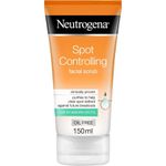 Neutrogena مقشر وجه للتحكم في البقع، ينقي للمساعدة في إزالة البقع، يقاوم البثور المستقبلية، لبشرة مشدودة، خالي من الزيوت، 150 مل