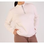 Forever 21 Cloud White Quarter-Zip Ribbed Knit Pullover - image 2