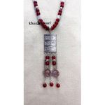 product_image_name-Khan Youssef-قلادة خان يوسف باللون الأحمر الداكن والأنيق-3