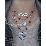 O Accessories سلسله فضي واحجارالمرمر الطبيعية ثلاثيه متشابكة ويمكن الاطاله