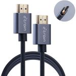 E-train (DC890) HDMI to HDMI Round Cable 1.2M Gold Plated - Black