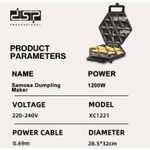 product_image_name-Dsp-صانعة السمبوسة الاحترافية من دي إس بي 24 قطعة 1200 واط KC1221 - أسود وفضي-5