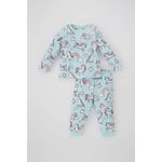 product_image_name-Defacto-2 Piece Regular Fit Crew Neck Knitted Pyjamas-1