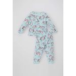 product_image_name-Defacto-2 Piece Regular Fit Crew Neck Knitted Pyjamas-3