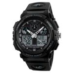 product_image_name-Skmei-Men's Full Black Military Sport Watch - Dual Display Analog-Digital - Water Resistant-2