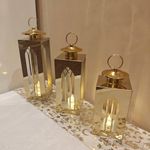 product_image_name-Generic-مجموعة فوانيس زينة من 3 قطع من الفولاذ المقاوم للصدأ باللون الذهبي موديل لوتس (الشمعه غير متضمنة)-3