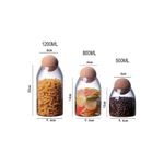 product_image_name-Generic-Lushh 3-Piece Glass Food Storage Jar With Round Ball Cork Lid Clear 1200ml-3