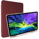 product_image_name-Generic-جراب iPad مع حامل قلم وغطاء ذكي ثلاثي الطيات متوافق مع iPad 10.2 بوصة الجيل الثامن 2020 والجيل السابع 2019، غطاء خلفي من مادة TPU الناعمة مع خاصية التشغيل/الإيقاف التلقائي (لون عنابي)-1