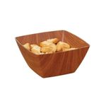 product_image_name-Generic-Wood Finish Plastic Bowl for Salads, Fruits and Popcorn Adds an Elegant Look to Your Home Square Shape 16cm (Shatterproof)-1