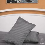 ملاية استك سترايبد قطن رمادي غامق – مخططة بمقاسات 100 و 120 و 150 و 160 و 180 و 200 -أوركيد