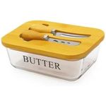 product_image_name-Generic-Glass Butter Dish with Wooden Lid & Serving Knife – High-Quality Bamboo Lid Butter Storage Container-1