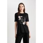 Defacto Woman Regular Fit Short Sleeve T-Shirt - BLACK