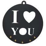 product_image_name-Generic- حامل وشماعة مفاتيح علاقة خشب مودرن ب 5 خطاف دائرية 21 سم لتعليق المفاتيح مناسبة للمنازل والمكاتب - اى لاف يو كود 7010-  اسود، الحد الأقصى للوزن الموصى به: 1.0 كيلوجرام  من رنا ستور-1