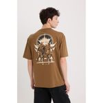 Defacto Man Boxy Fit Short Sleeve T-Shirt - BROWN
