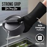 product_image_name-Generic-زوج من قفازات الفرن المصنوعة من السيليكون، قفازات طويلة للغاية مقاومة للحرارة، مصنفة حتى 260 درجة، مرنة، مانعة للانزلاق، تحمي أثناء الطهي والخبز، بطانة داخلية ناعمة، طقم حامل أواني المطبخ (أسود)-4