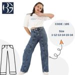 Trendy Girls' Wide-Leg Jeans (Code: 195) – Style Meets Comfort