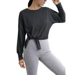 product_image_name-Nileton-توب رياضي - تيشيرت بأكمام طويلة وفتحة جانبية - تي طويل للتمارين والملابس الرياضية - تيشيرت برقبة دائرية للاستخدام في الهواء الطلق للسيدات-1