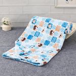 product_image_name-Baby Hug-Single Ply Mink Blanket, Teddy and Hut Print - Blue-1